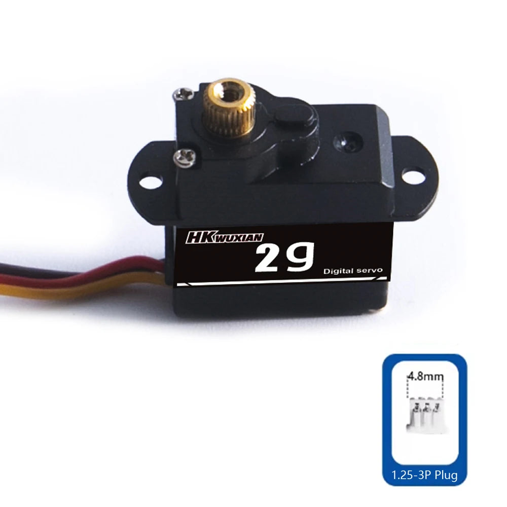 2g Digital RC Servo Waterproof Metal Gears for Mini Airplane RC Servo Richie's 1.25-3P Plug No plug