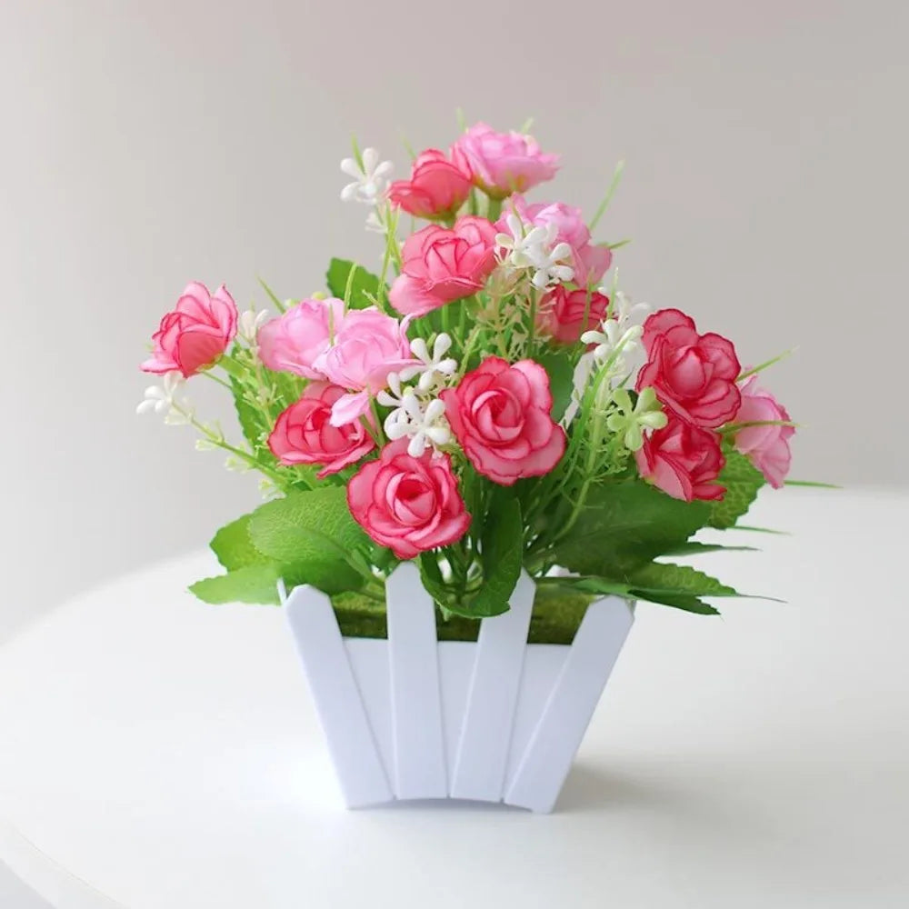 Pink Artificial Potted Flowers – Faux Plant Indoor Home Décor Artificial Potted Flower Richie's Pink