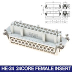 HDC-HE Heavy Duty Connector 6–24 Core 16A 500V Aviation Plug Industrial Connector Insert Richie's 24P Female