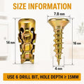 Heavy Duty Steel Wall Anchors & Self-Tapping Screws 6×14mm Wall Anchor Set Richie's size 50pcs