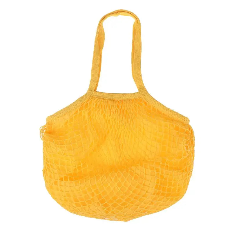 Foldable Cotton Mesh Grocery Tote – Reusable Eco Shopping Bag Reusable Tote Bag Richie's Yellow