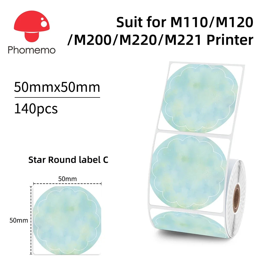 Waterproof Thermal Labels 40x30mm for Phomemo M110 M200 Printers Thermal Label Roll Richie's XY5050-140TC