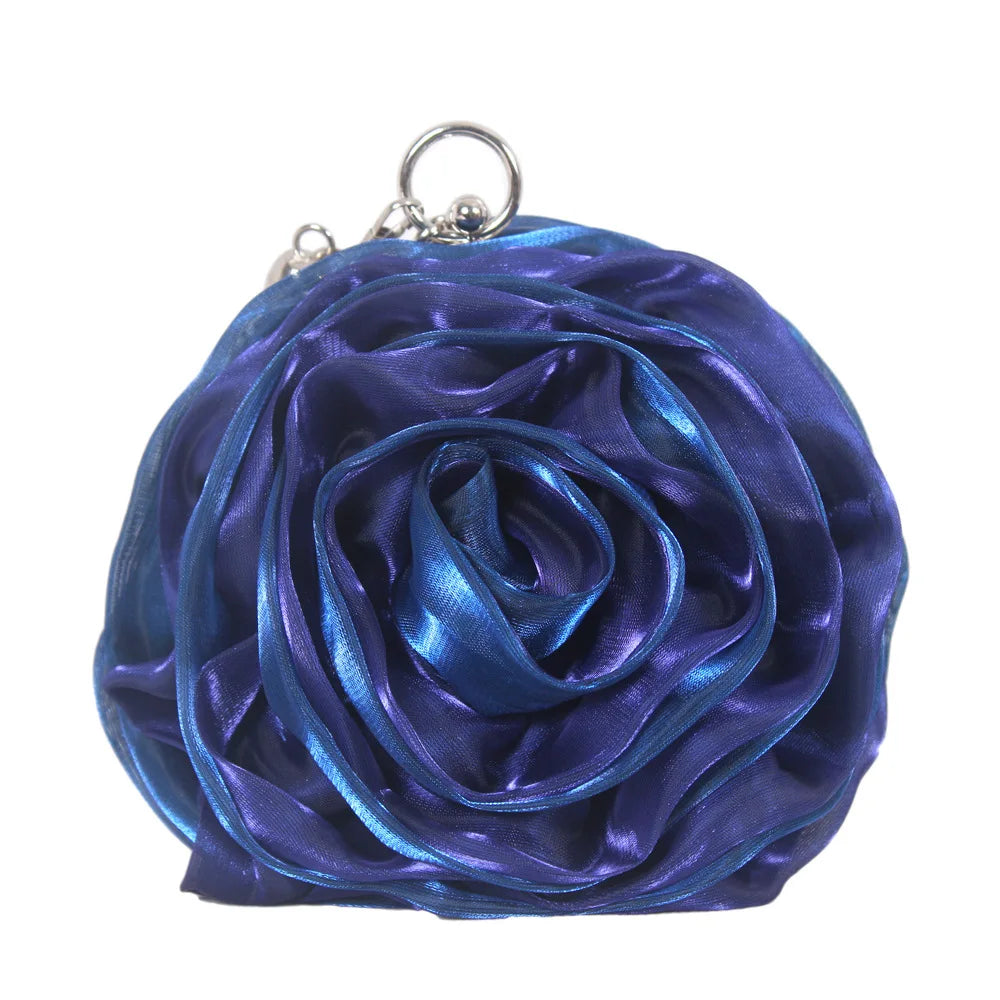 Vintage Floral Rose Evening Clutch Bag | Bridal Wedding Purse Evening Clutch Bag Richie's royal blue