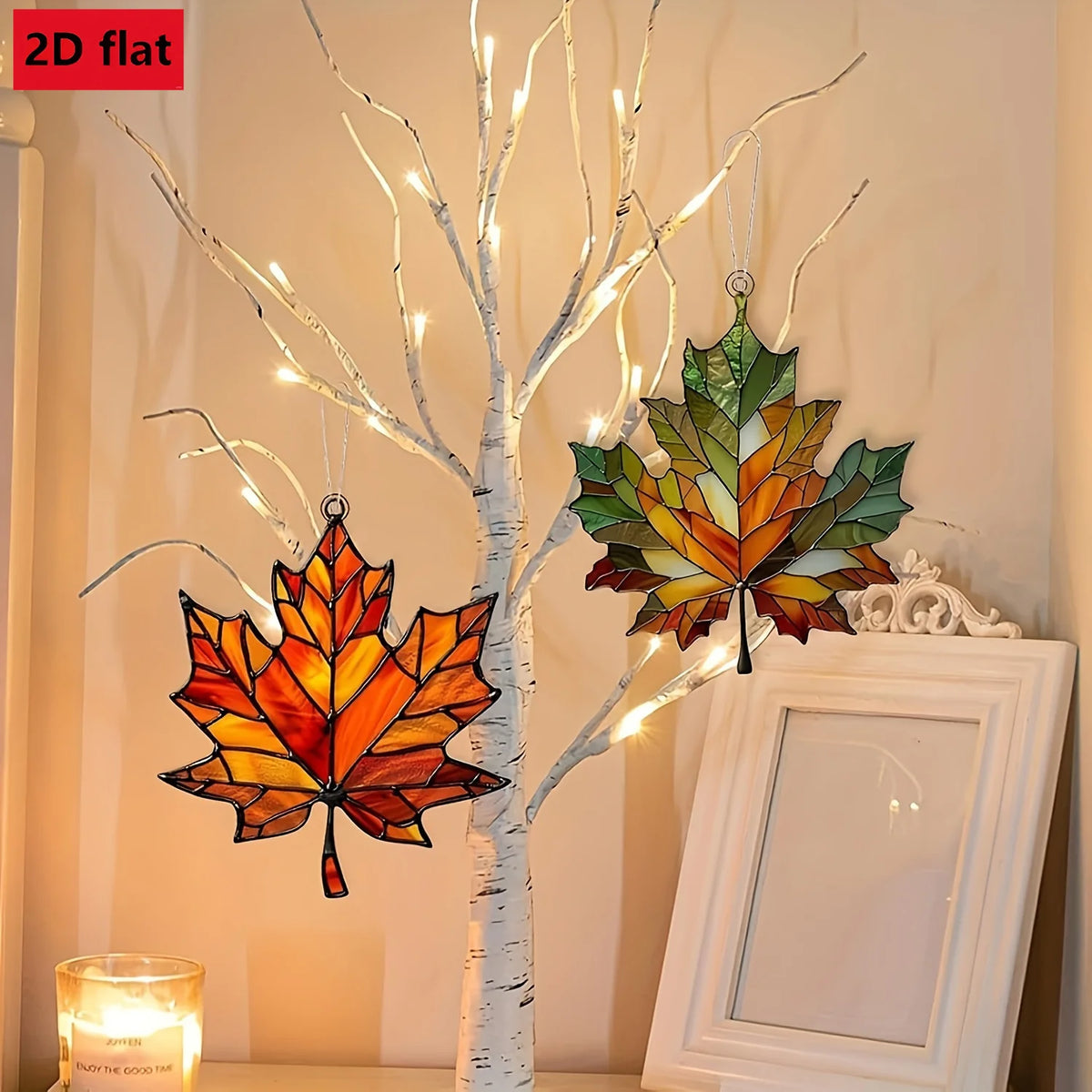 2pcs Acrylic Maple Leaf Light Catcher – Fall & Thanksgiving Decor Seasonal Window Ornament Richie's