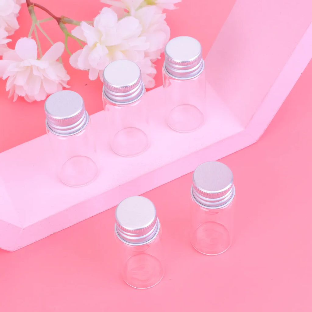 20Pcs Mini Clear Glass Bottles 10ml DIY Wish Jars with Lids Mini Glass Bottles Richie's