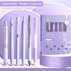 6-Pack Purple Aesthetic Gel Pens 0.5mm Fine Point Black Ink Gel Pen Set Richie's