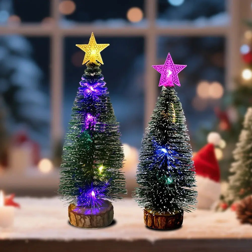 Mini Cedar Needle Christmas Tree – Glowing Plastic Xmas Décor Mini Christmas Tree Richie's