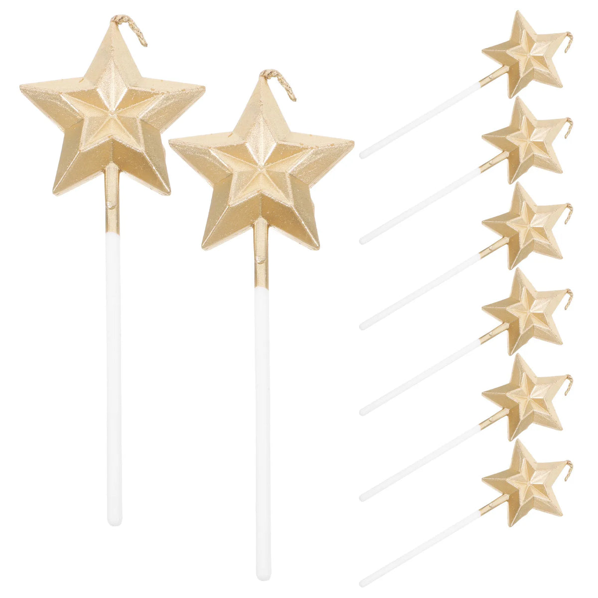 8Pcs Metallic 3D Star Birthday Candles – Sparkly Cake Toppers Birthday Cake Candles Richie's