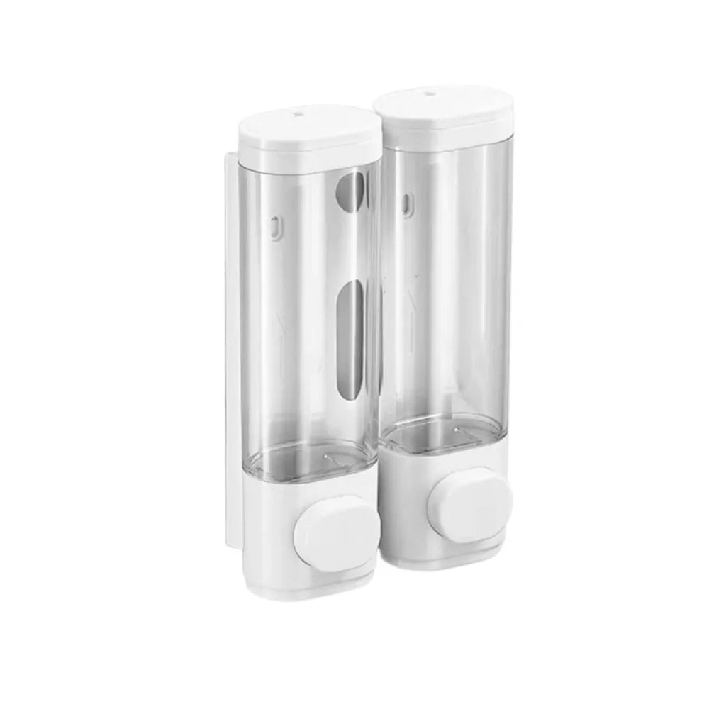 Wall-Mounted Manual Soap Dispenser – ABS Plastic White & Black Soap Dispenser Richie's White Double Head