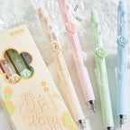 4Pcs Floral Rose Gel Pens 0.5mm Black Ink Pastel School & Office Gel Pen Set Richie's