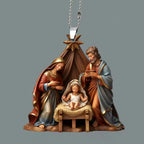 Acrylic Nativity Scene Christmas Pendant – Double Sided Ornament Christmas Ornament Richie's 01