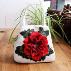 Ethnic Embroidered Floral Canvas Tote Handbag for Women Canvas Tote Handbag Richie's
