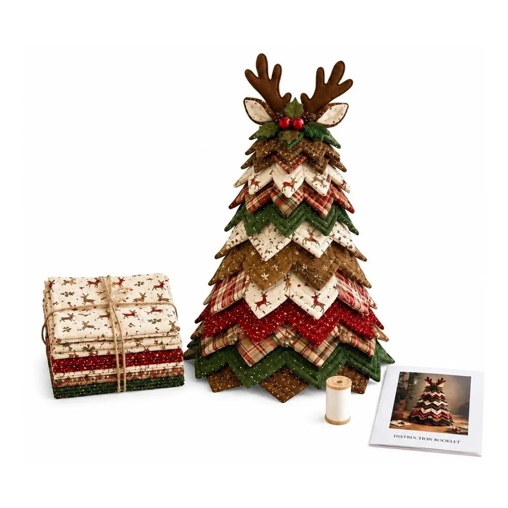 Quilted Patchwork Fabric Christmas Tree Kit – Freestanding DIY Christmas Craft Kit Richie's 20cm 3