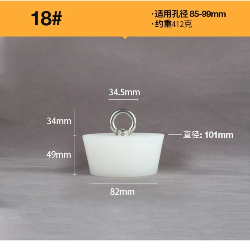 Tapered Silicone Stopper with Steel D-Ring | Universal Tube Plug Silicone Drain Stopper Richie's 18