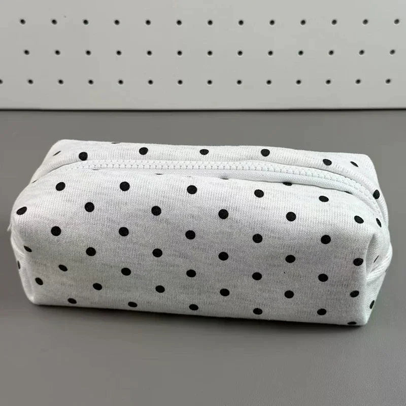 Polka Dot Pencil Case Large Capacity Soft Fabric Pen Bag Pencil Case Richie's