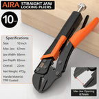 7/9/10" Heavy Duty Locking Pliers Adjustable Vise Grip Clamp Locking Pliers Richie's 10 inches straight