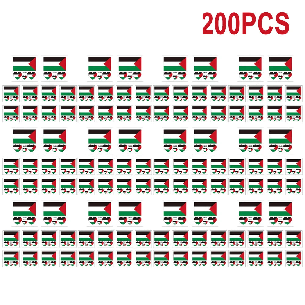 Palestine Flag Temporary Tattoo Stickers – 10 Pc Water Transfer Temporary Tattoo Stickers Richie's 200pcs