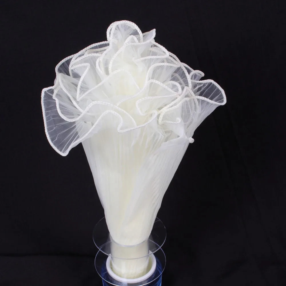 Pearl Wave Lace Mesh Flower Bouquet Wrapping 28cm x 4 Yards Bouquet Wrapping Mesh Richie's Beige Plain one size