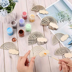 10pcs Wooden Rainbow & Cloud DIY Craft Hangings | Unfinished Wood Craft Hangings Richie's