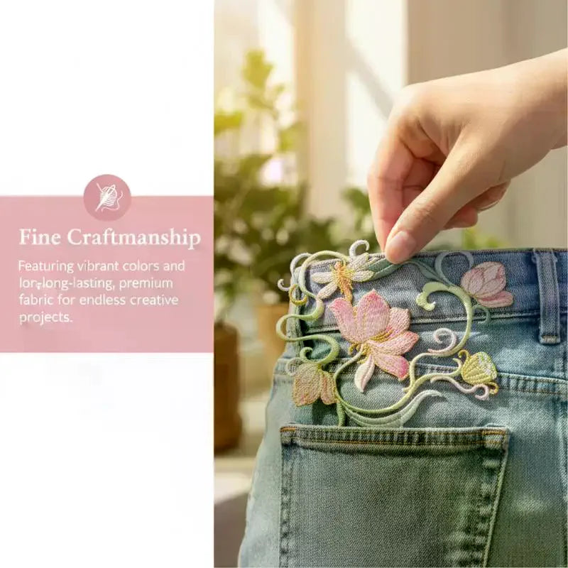 Embroidered Flower Applique Iron-On Patch for Clothes & DIY Embroidered Applique Patch Richie's