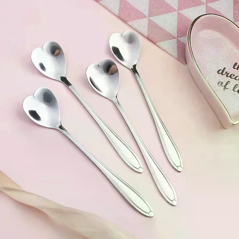 10-Piece Heart-Shaped Stainless Steel Coffee Spoon Set Coffee Spoon Set Richie's