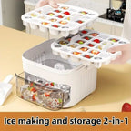 50-Cube Ice Maker Tray with Press Cap & Double-Layer Storage Ice Cube Maker Tray Richie's