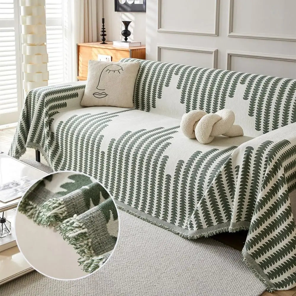 Reversible Chenille Sofa Cover – Non-Slip Scratch Proof Couch Shawl Sofa Cover Throw Richie's