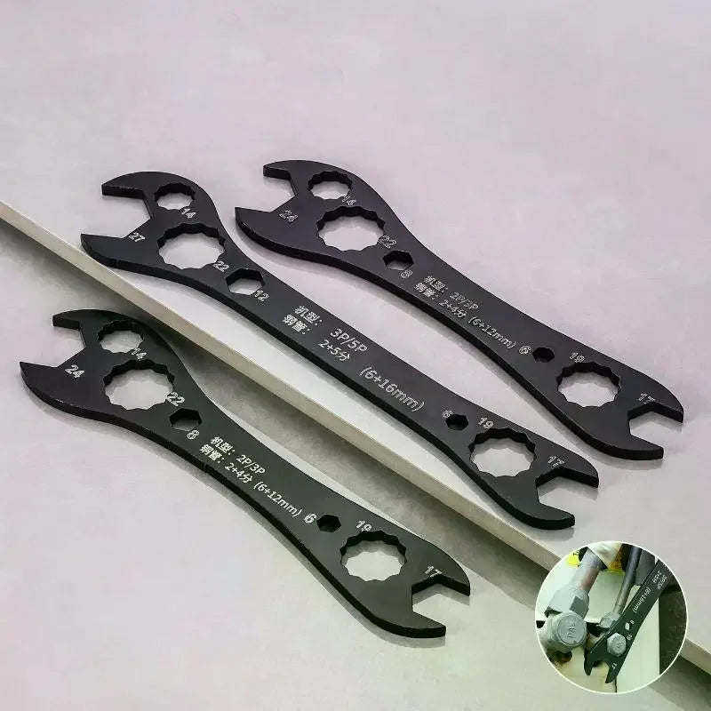 AC Double-End Open Wrench 7-in-1 HVAC Tool | 50# Steel HVAC Hand Wrench Richie's