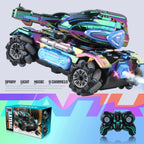 2.4G 4WD RC Sci-Fi Tank with LED, Spray & Sound | Kids Gift RC Stunt Tank Richie's MK742A-LAN