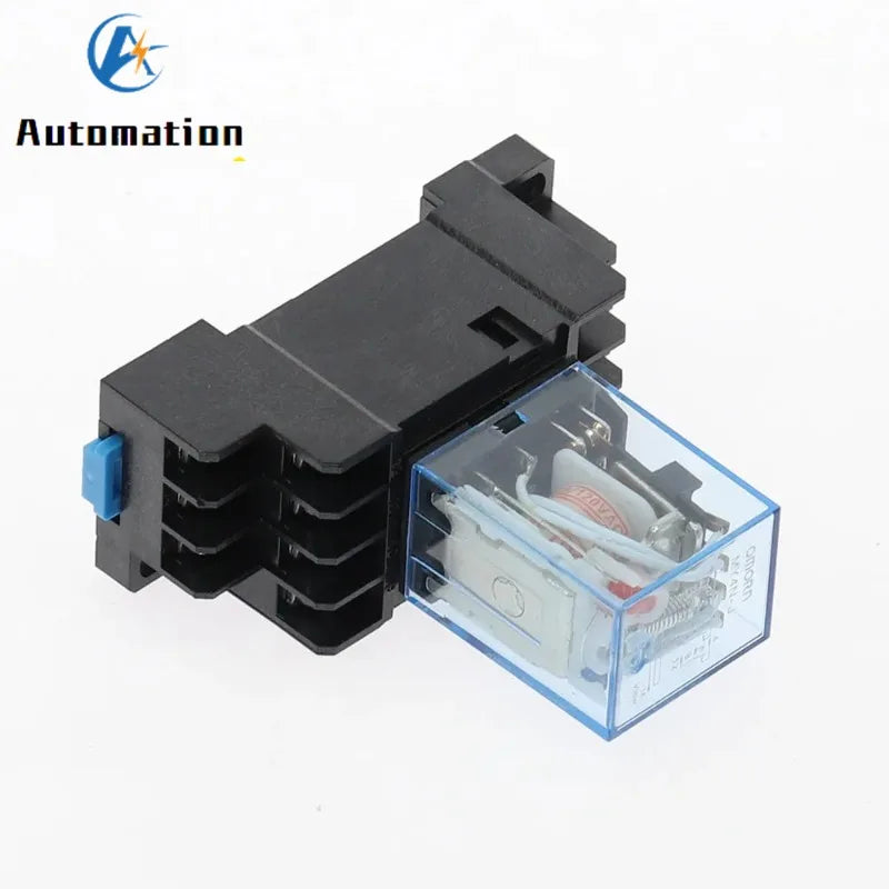 MY4NJ 14-Pin 4DPDT Electromagnetic Relay 5A + PYF14A Socket Base Electromagnetic Relay Richie's