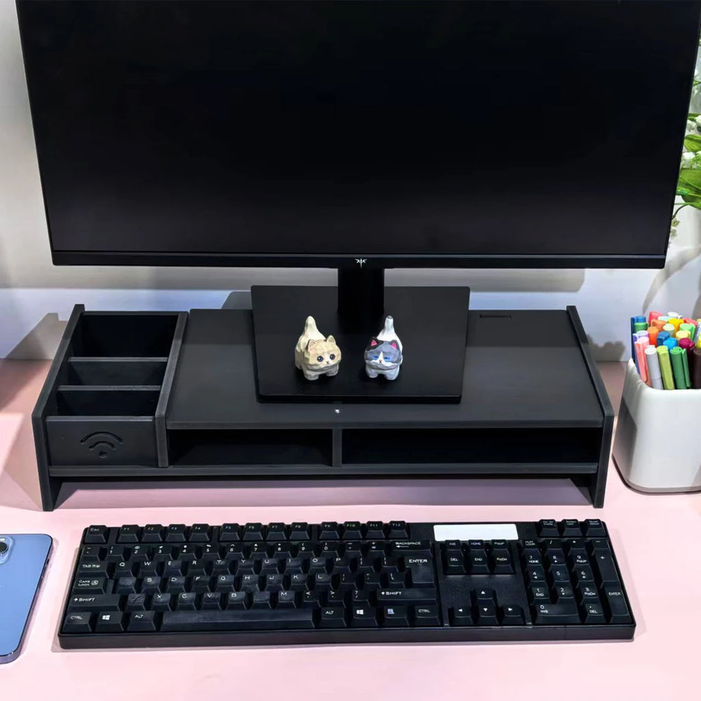 Multi-Compartment Desktop Organizer with Drawer & Monitor Stand Desktop Organizer Stand Richie's