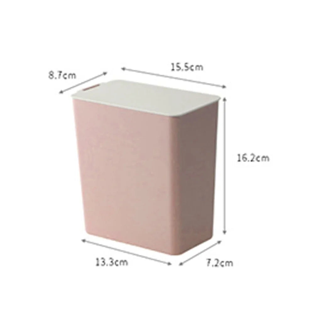 Mini Desktop Trash Can with Lid – Compact PP Garbage Bin Desktop Trash Can Richie's