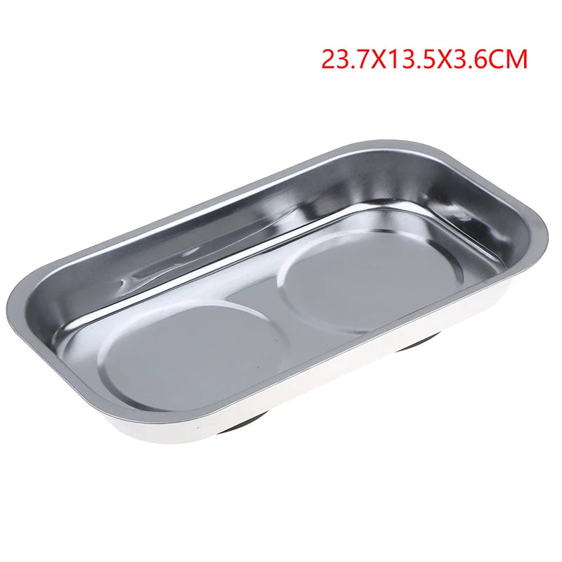 Stainless Steel Magnetic Parts Bowl 4" & 6" | Bolts Nuts Screws Magnetic Parts Tray Richie's Rectangle L