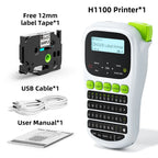 MarkDomain H1100 Handheld Label Maker | Backlit Inkless Printer Handheld Label Maker Richie's Green White