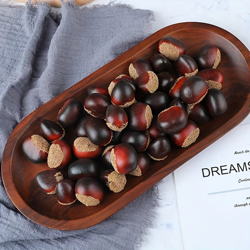 Artificial Chestnuts Set of 24 – Realistic Fall Decor Props Artificial Fall Decor Richie's Mix Chestnuts 24pcs 2.5X3 cm