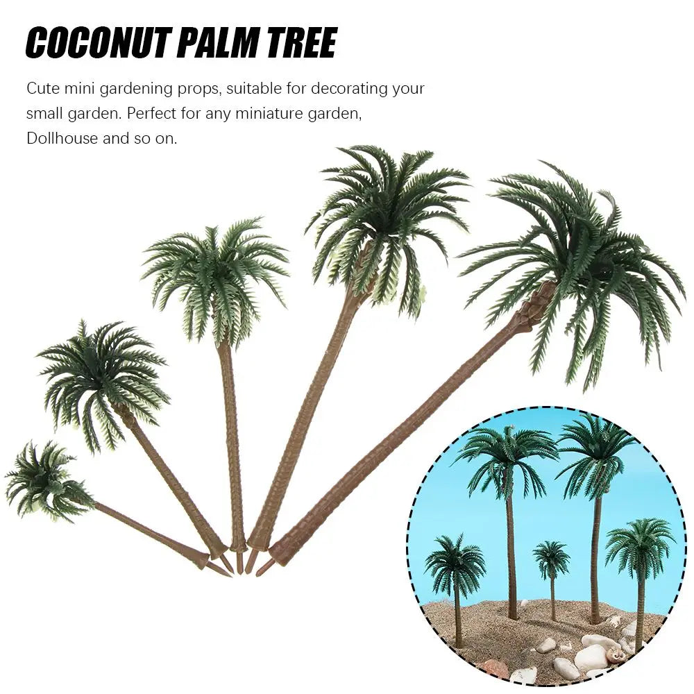 5Pcs Miniature Coconut Palm Tree Models for DIY Micro Landscape Miniature Landscape Model Richie's