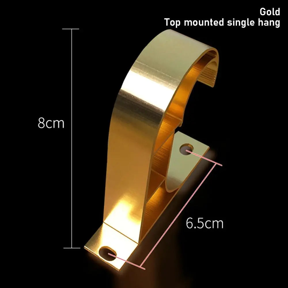 Aluminum Curtain Rod Bracket – Single & Double Hang Curtain Rod Bracket Richie's Gold-Top mounted