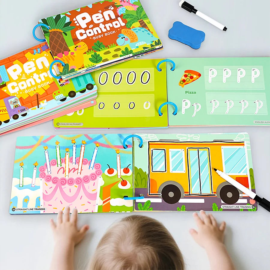 Reusable Kids Busy Book – Alphabet, Numbers & Drawing Toy Educational Activity Book Richie's