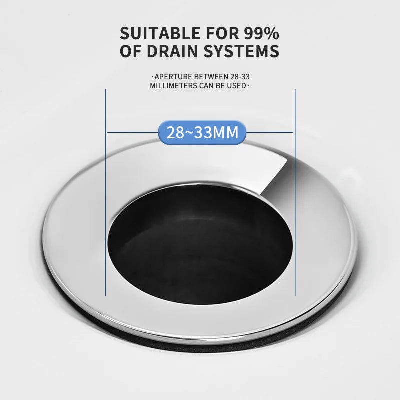 Stainless Steel Pop-Up Sink Stopper Hair Catcher Drain Filter Sink Drain Stopper Richie's
