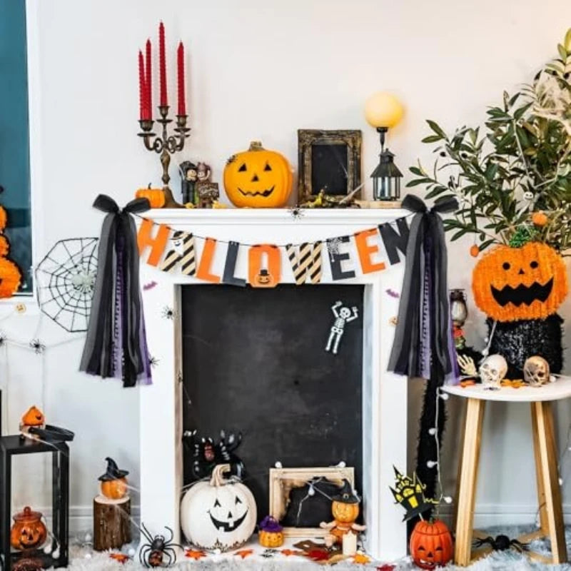 Black Purple Spiderweb Halloween Door Wreath | Multi-Layer Ribbon Halloween Door Wreath Richie's