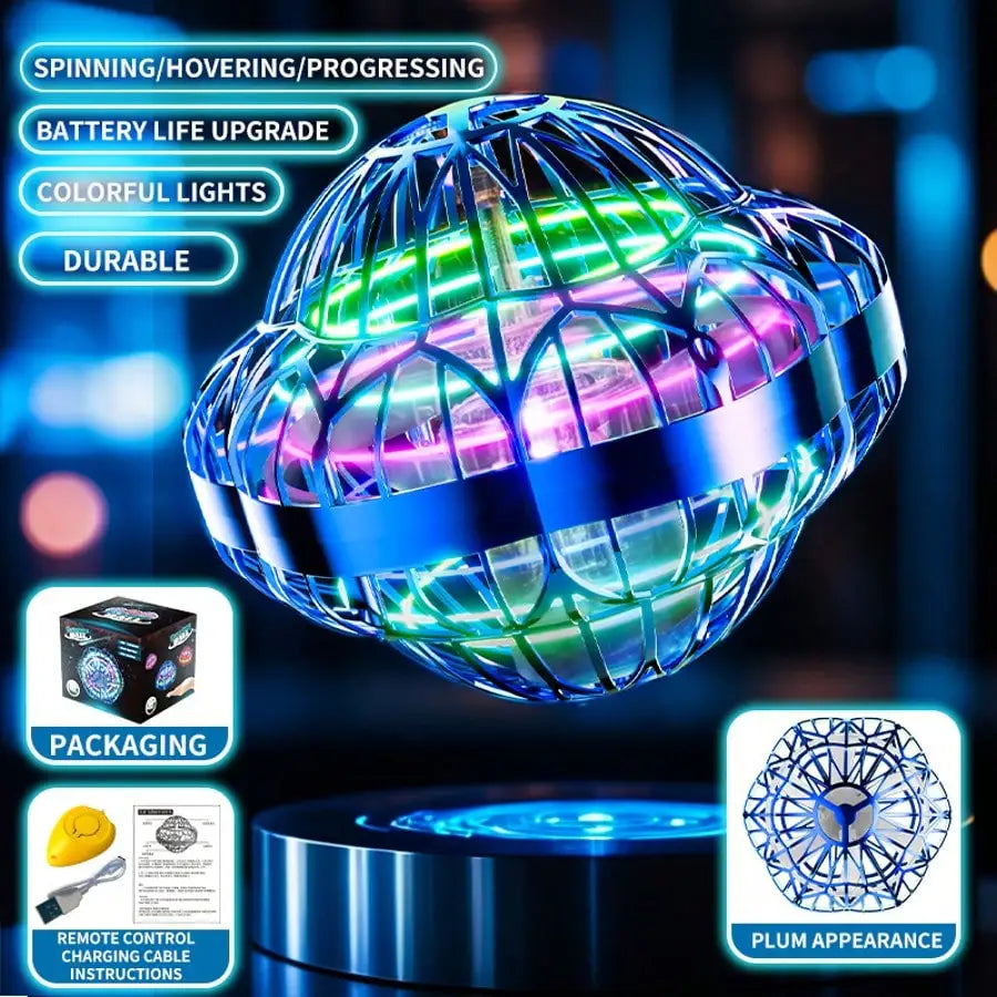 UFO Smart Floating Ball – LED Glow Spinning Flying Toy Gift Flying Toy Richie's wx-598-l OneSize