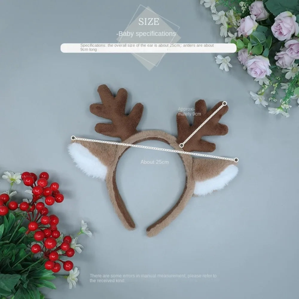 Christmas Deer Antler Headband Faux Fur Cosplay Hair Hoop Costume Hair Accessory Richie's