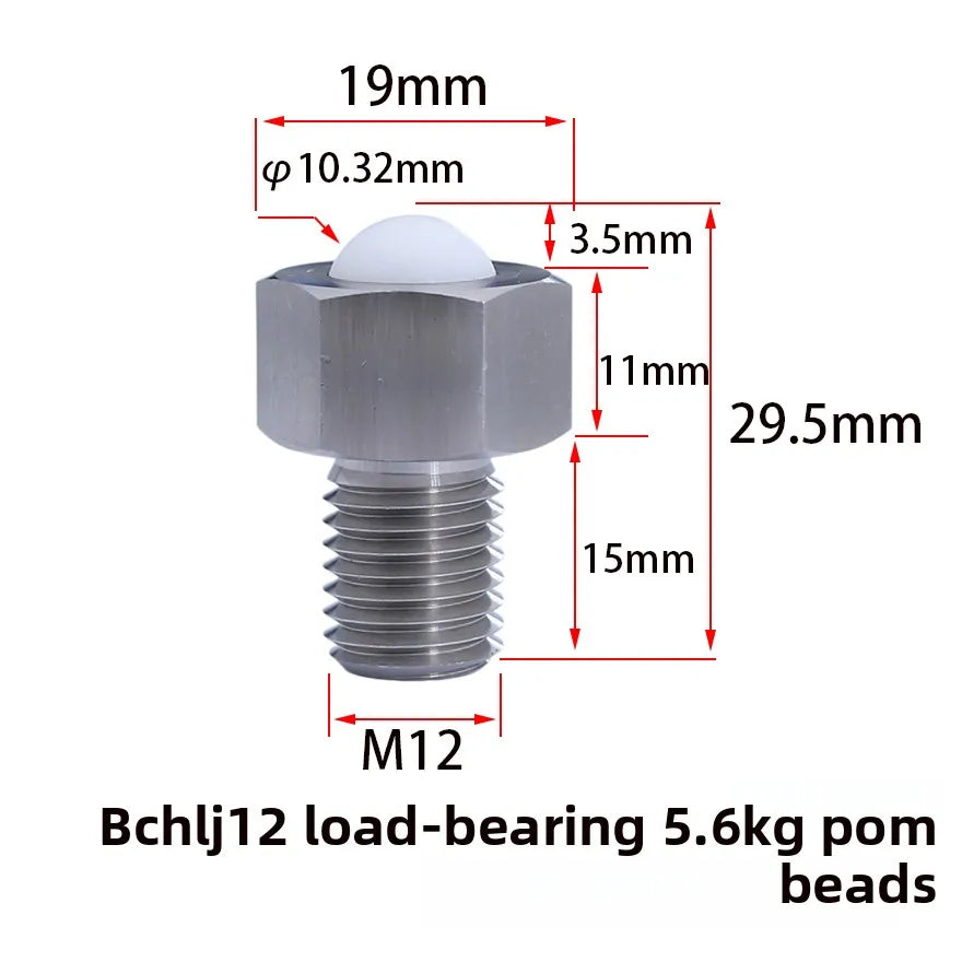 M5–M20 Universal Ball Hex Bolt – Conveyor Roller Connector Hex Bolt Connector Richie's BCHLJ12POMQDE03-12