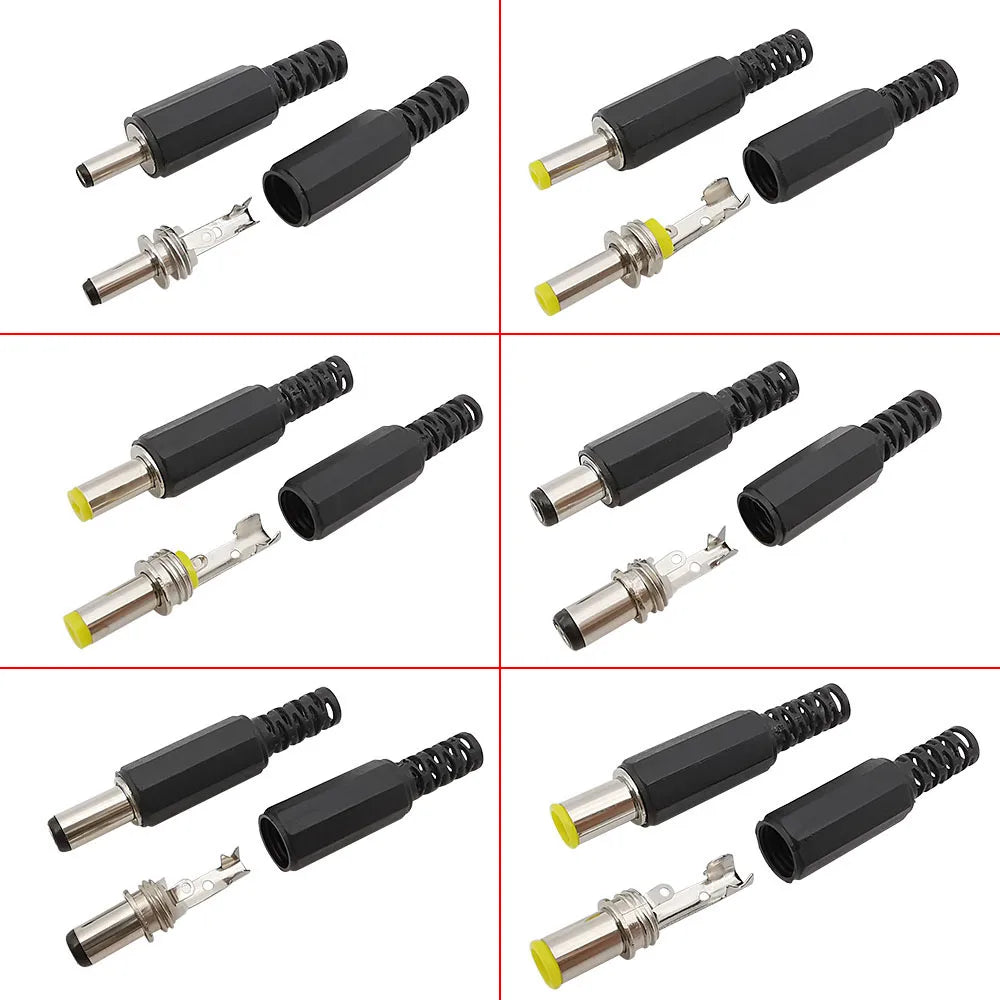 DC Power Male Plug Solder Connector 3.5–6.5mm | 5 or 10 Pack DC Power Connector Richie's