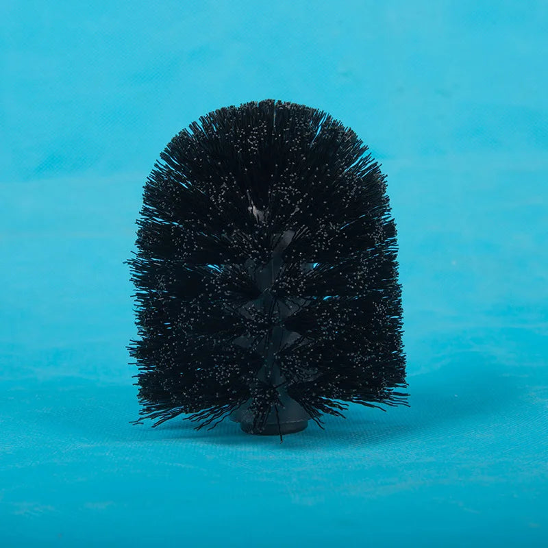 HOBHE Toilet Brush Replacement Head & Stainless Steel Holder Toilet Brush Set Richie's black