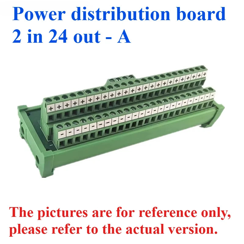 DIN Screw Terminal Block PCB Power Distribution Splitter Screw Terminal Block Richie's 2 in 24 out 1PCS
