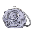 Vintage Floral Rose Evening Clutch Bag | Bridal Wedding Purse Evening Clutch Bag Richie's Silver