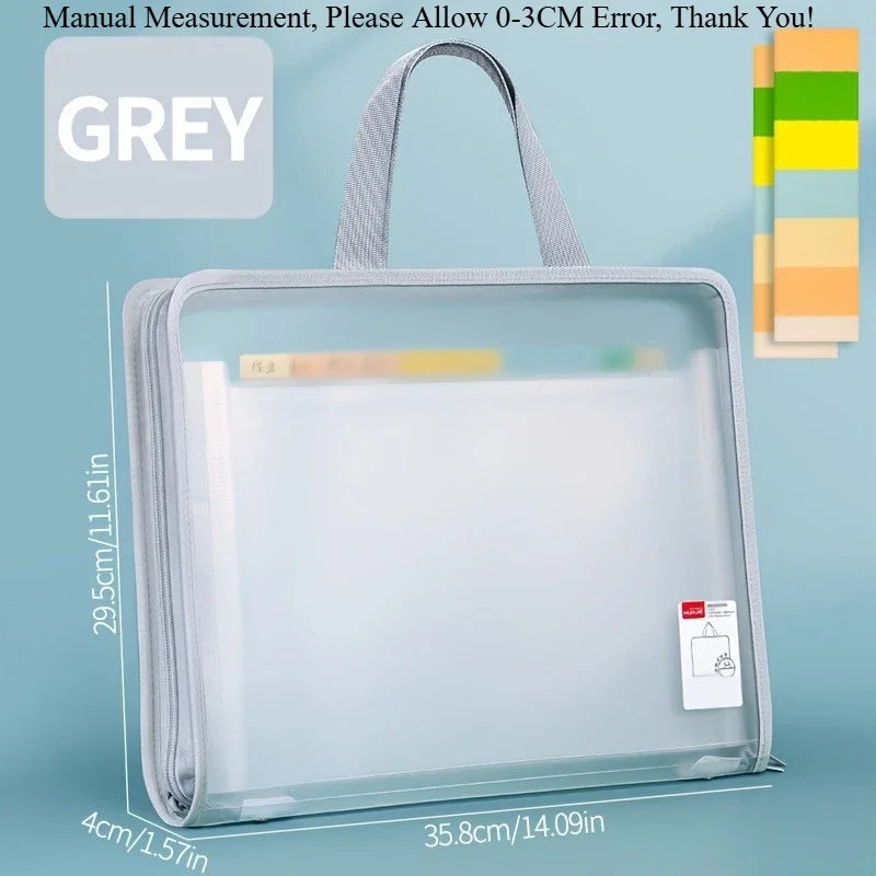 13-Compartment Zippered File Organizer – Office, Travel & School File Organizer Folder Richie's Grey 1 Piece