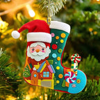 Acrylic Christmas Stocking Ornaments – Colorful Tree Pendants Christmas Tree Ornament Richie's
