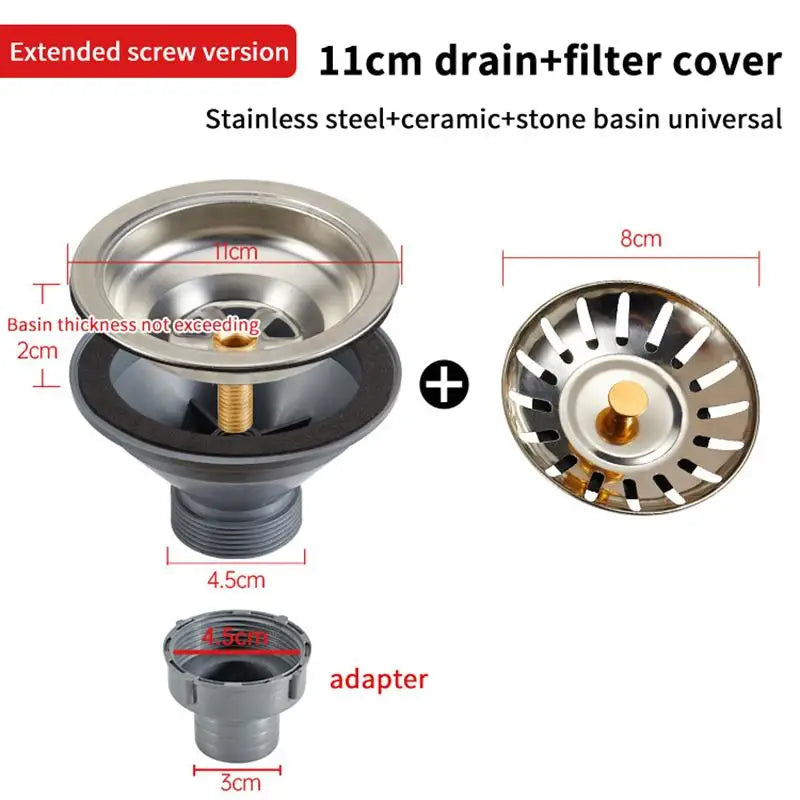 Stainless Steel Sink Drain Strainer Set – Anti-Clog & Leak-Proof Sink Drain Strainer Richie's D